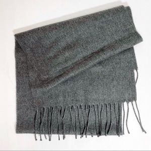 Cejon Gray Faux Cashmere Fringe Scarf NWT